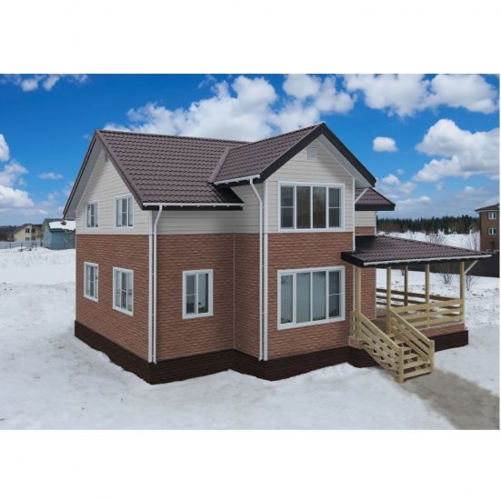 Фасадные панели Grand Line Колотый камень Design Plus корица с темно-бежевым швом