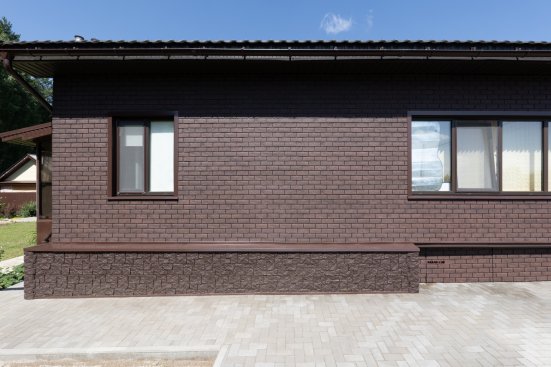 Фасадные панели Grand Line Клинкерный Кирпич Design Plus кофе с темно-бежевым швом