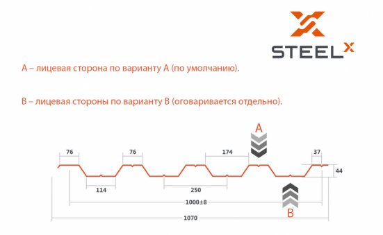 Профнастил НС44 SteelX SKARDEX