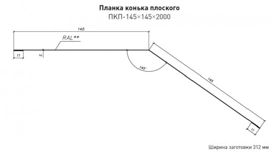 Конек плоский 145х145 Стинержи Purrus
